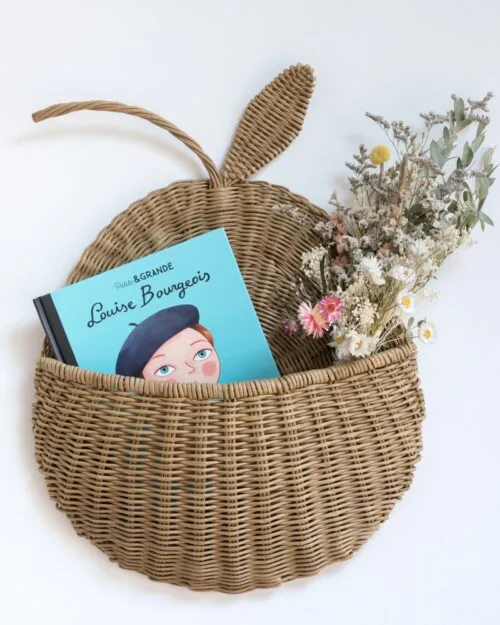 Panier mural tressé poire