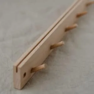 Patère en bois 5 crochets avec porte-cartes Eulenschnitt