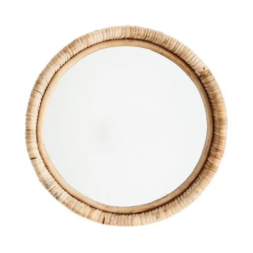 Miroir rond avec cadre en bambou Madam Stoltz