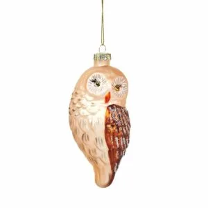Boule de Noël en verre et paillettes « Petite Chouette » Sass & Belle