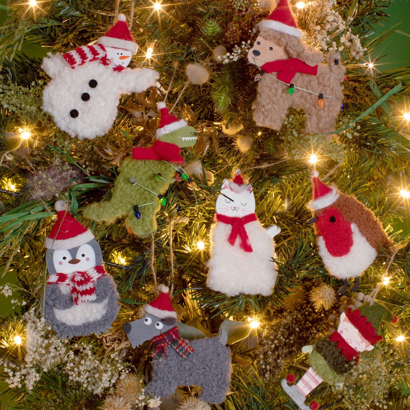 Décoration Noël En Feutre - Motif Souris Habillée - 15 Cm - À Suspendre Dans Le Sapin - Sass And Belle