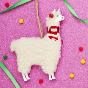 Décoration  de Noël originale « Lama de Noël » Sass & Belle