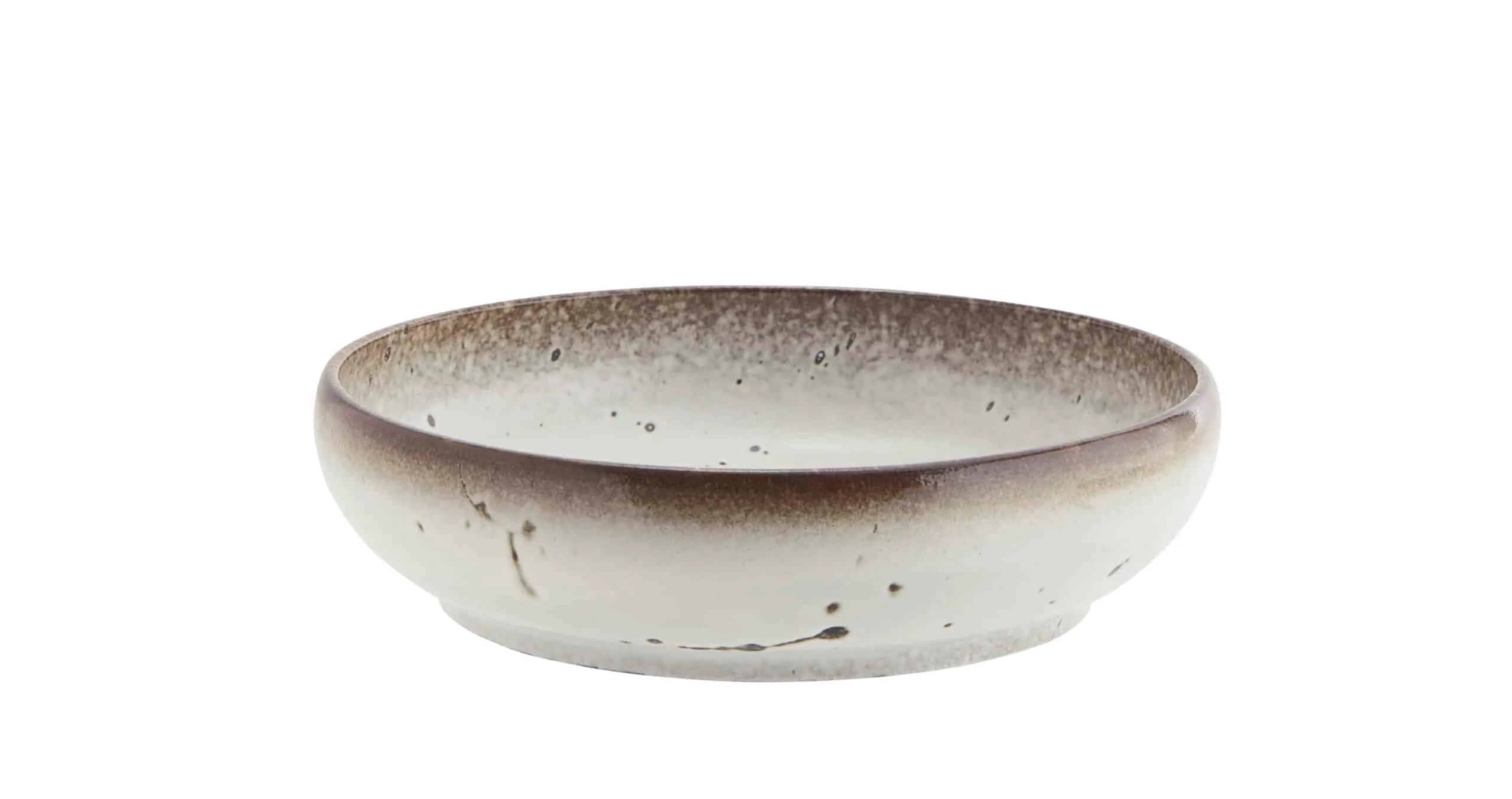 Coupe de service en grès blanc et marron Madam Stoltz