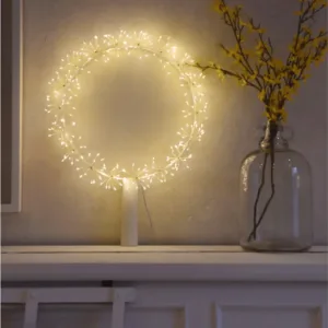 Couronne lumineuse LED blanc chaud 35 cm à suspendre