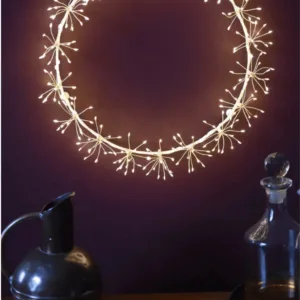 Couronne lumineuse LED blanc chaud 35 cm à suspendre