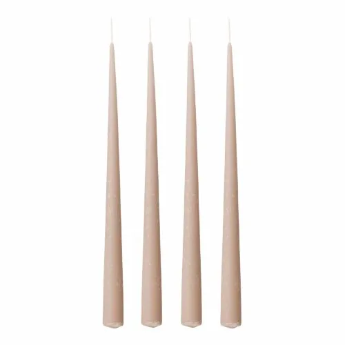 Lot de 4 bougies chandelles Velvet en cire rose Bloomingville