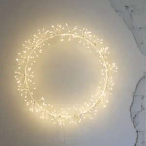 Couronne lumineuse LED blanc chaud 35 cm à suspendre