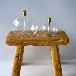 Lampe à huile ronde « Classique » – Taille S / M / L en verre lisse Peri Living