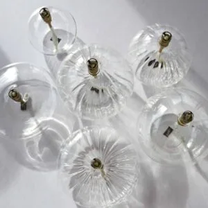 Lampe à huile ronde « Classique » – Taille S / M / L en verre lisse Peri Living