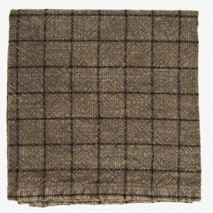 Torchon à carreaux en coton taupe et noir Madam Stoltz