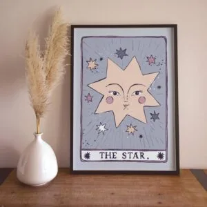 Affiche illustrée carte de tarot « The Star » – format A4