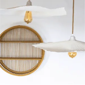 Abat-jour suspension « Fleur » en papier mâché – Deux tailles