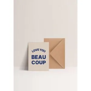 Carte à message « Love you beaucoup »