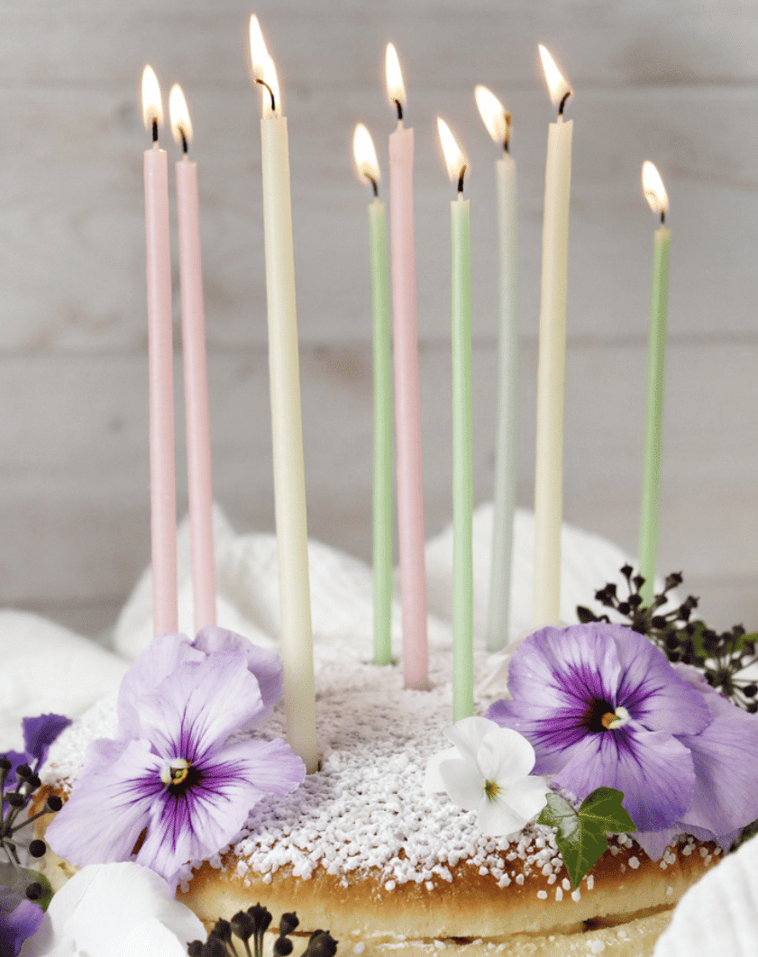 Bougies d'anniversaire pastel - Déco gateau anniversaire