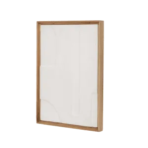 Décoration murale en papier mâché avec motif à relief et cadre en chêne – 4 modèles
