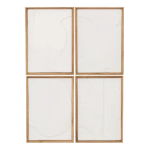Décoration murale en papier mâché avec motif à relief et cadre en chêne – 4 modèles