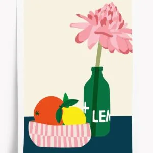 Affiche nature morte « Rose de Porcelaine » A3