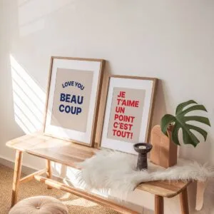 Affiche graphique A3 « Love You Beaucoup »