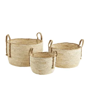 Paniers de rangement ronds avec anses – 3 tailles