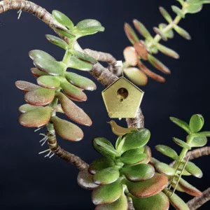 Mini décor pour plante « Nichoir à oiseaux » en laiton doré