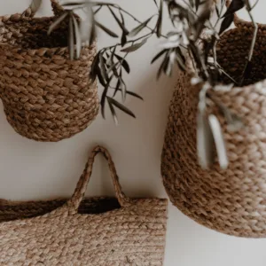 Panier de rangement en jute avec poignées – taille L