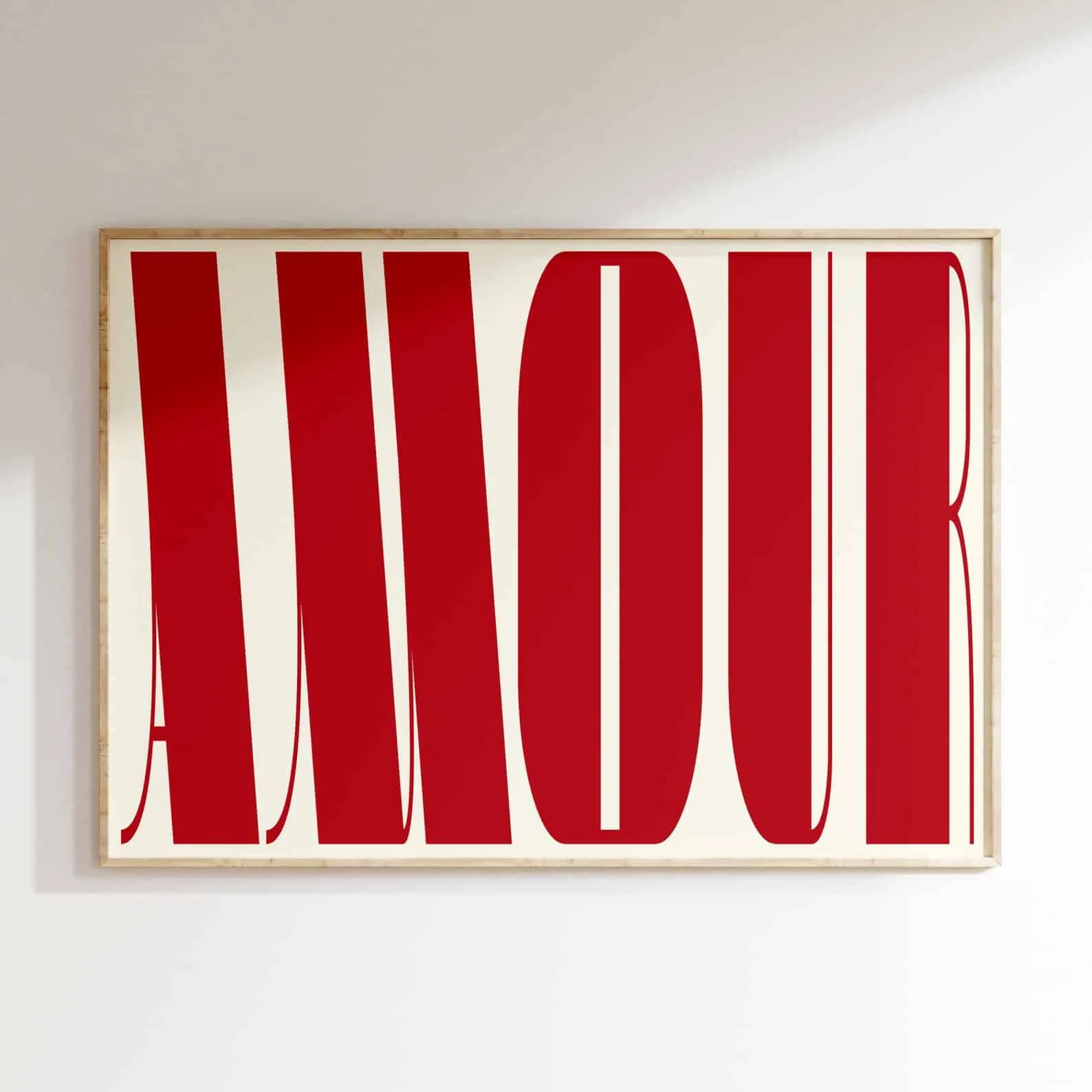Affiche A3 "Amour" typographie rouge