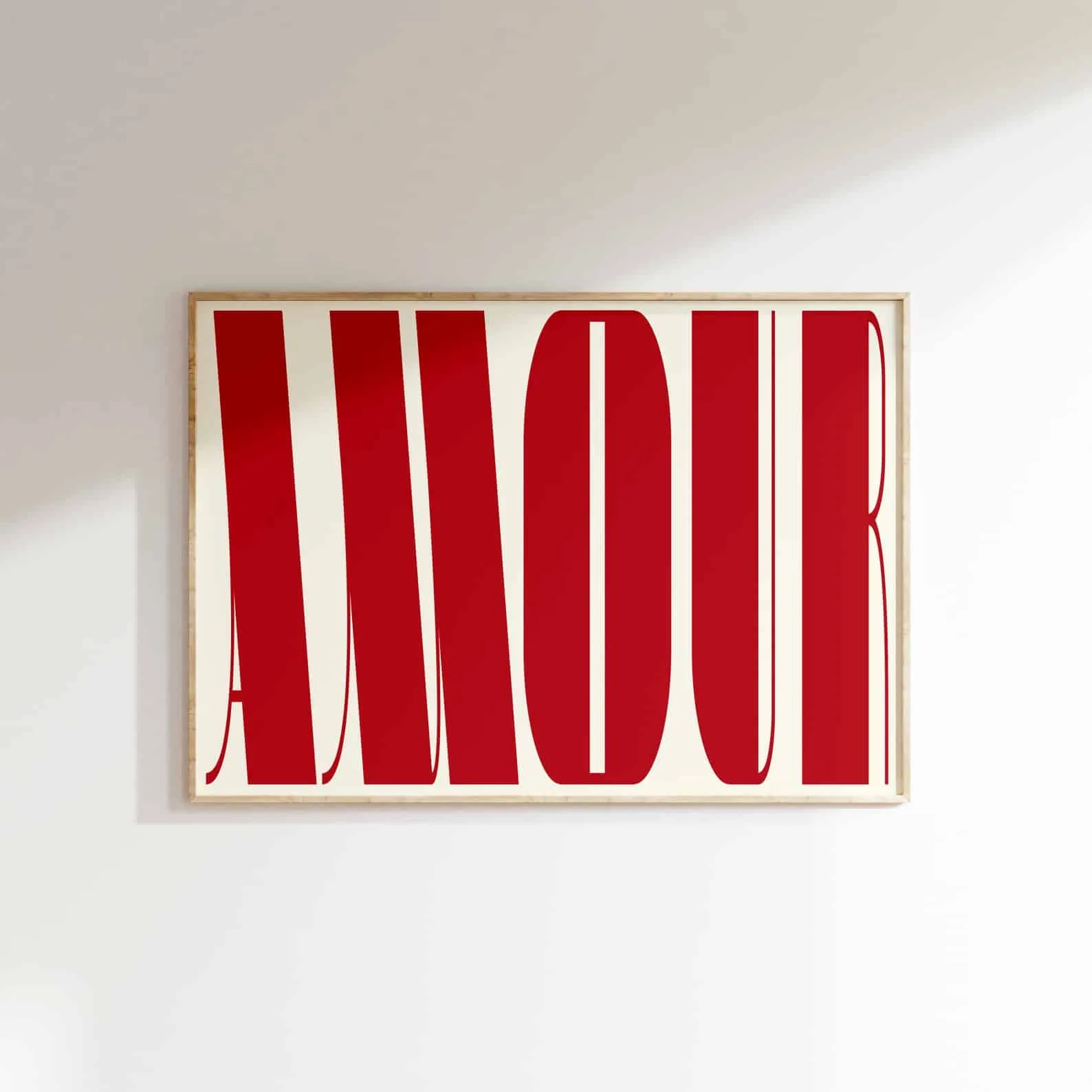 Affiche A3 "Amour" typographie rouge