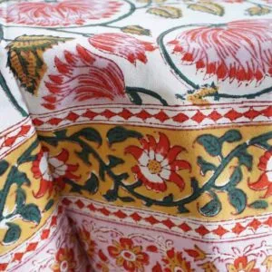 Nappe rectangle en coton imprimé « Paloma » – fabrication artisanale
