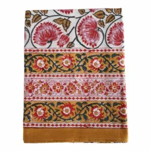 Nappe rectangle en coton imprimé « Paloma » – fabrication artisanale