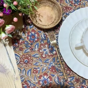 Ensemble set de table ikat « Mauve » réversible et serviette assortie