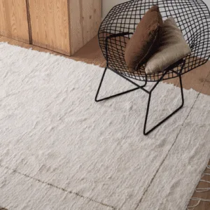 Tapis en coton tissé avec lignes camel « Jude IV » – 2 tailles disponibles