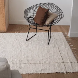 Tapis en coton tissé avec lignes camel « Jude IV » – 2 tailles disponibles