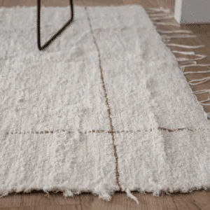 Tapis en coton tissé avec lignes camel « Jude IV » – 2 tailles disponibles