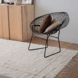 Tapis en coton tissé avec lignes camel « Jude IV » – 2 tailles disponibles