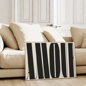Affiche « Amour »  typographie rouge ou noir – A3 ou A4 | Twicy Store