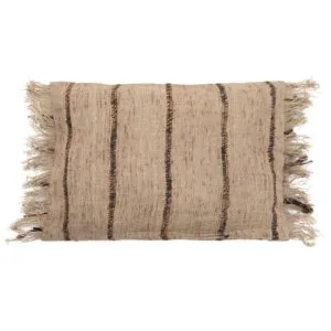 Housse de coussin rayée avec franges « Oh My Gee » – 30 x 50 cm