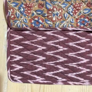 Ensemble set de table ikat « Mauve » réversible et serviette assortie
