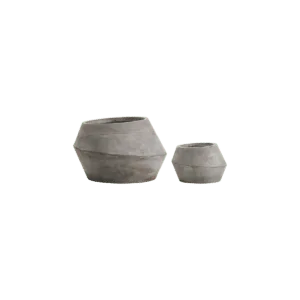 Set de deux cache-pot asymétriques en ciment « Mysa » House Doctor