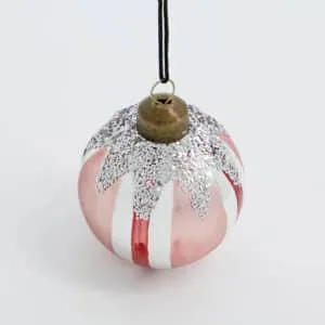 Boule de Noël rayée « Star » à paillettes House Doctor