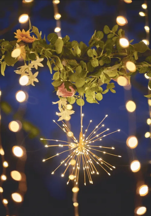 Petit bouquet lumineux led à suspendre à piles