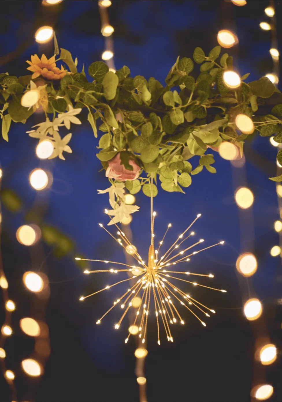 Petit bouquet lumineux led à suspendre à piles