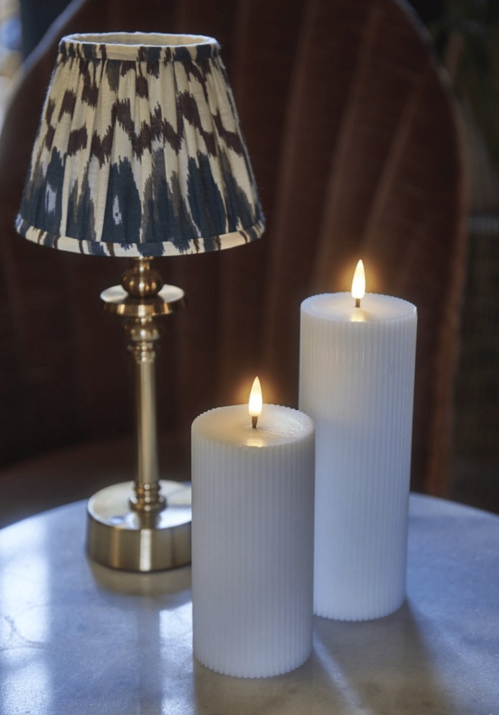 Set de 2 bougies led avec chandeliers-Deco Lumineuse