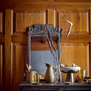 Miroir mural rectangulaire « Ayia » en bois ancien