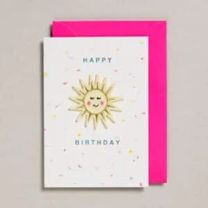 Carte « Happy Birthday » avec patch soleil détachable
