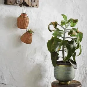 Portemanteau décoratif en bois sculpté recyclé – 3 crochets
