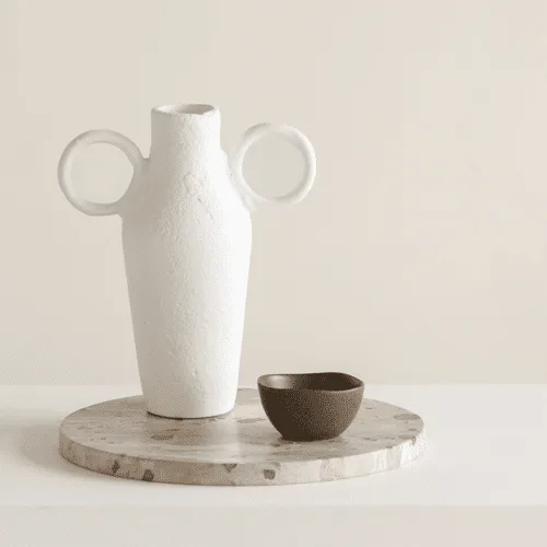 Plateau rond en marbre