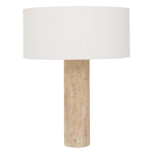 Lampe à poser avec pied en travertin