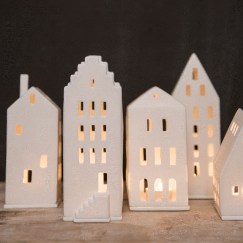 Grande maison du Canal photophore en porcelaine 20 cm - Twicy Store