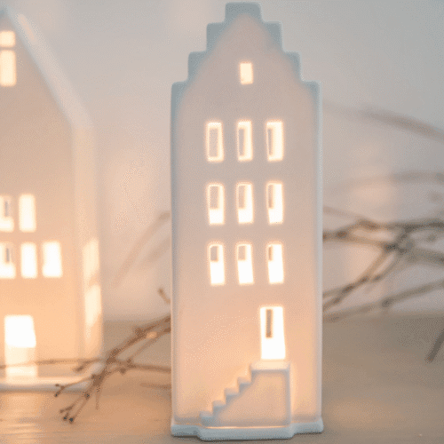 Grande maison du Canal photophore en porcelaine 20 cm - Twicy Store