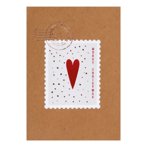 Carte avec timbre "Merry Christmas"